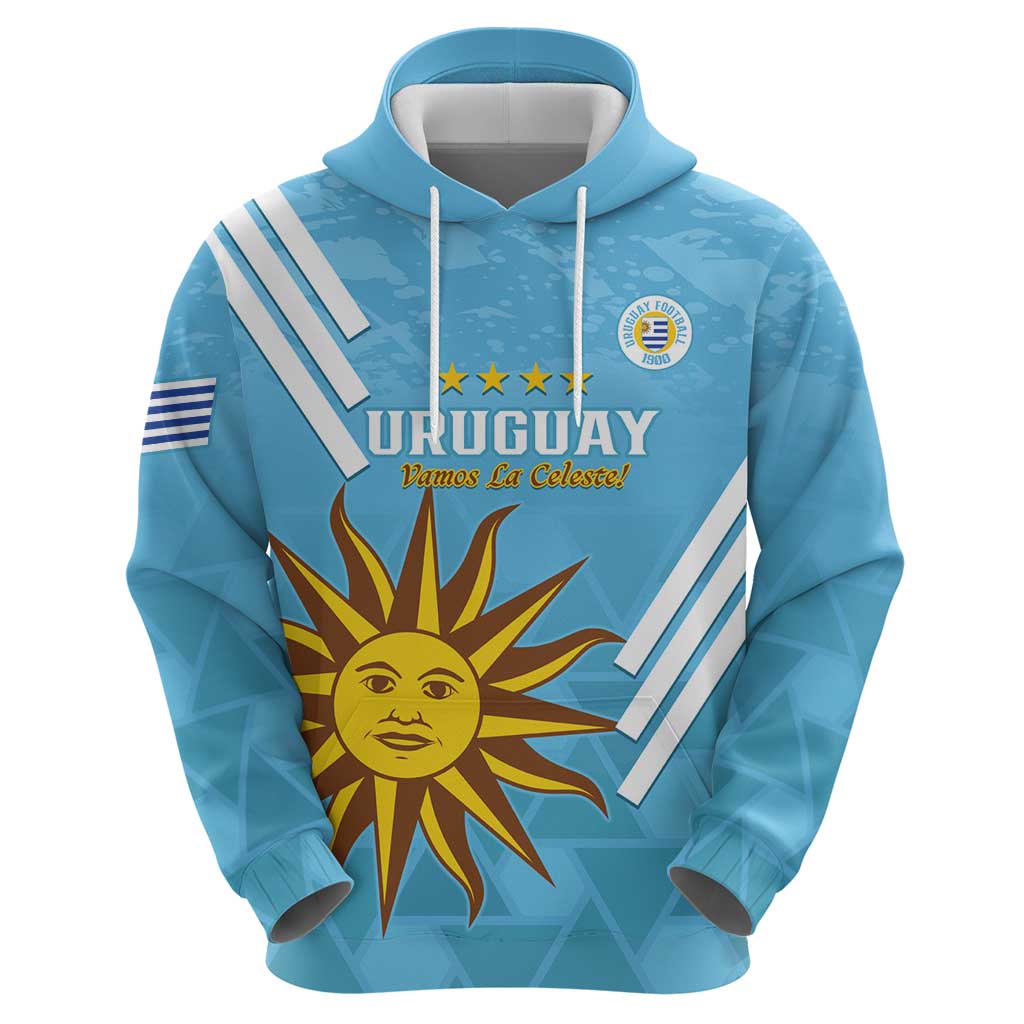 Custom Uruguay Football Zip Hoodie 2024 Vamos La Celeste - Wonder Print Shop