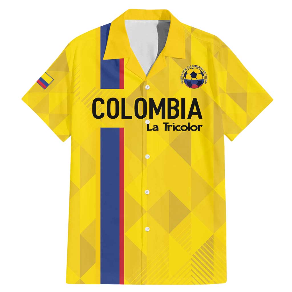 Custom Colombia Football Family Matching Mermaid Dress and Hawaiian Shirt 2024 Vamos La Tricolor - Yellow - Wonder Print Shop