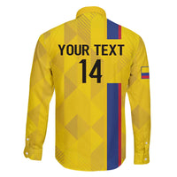 Custom Colombia Football Family Matching Off The Shoulder Long Sleeve Dress and Hawaiian Shirt 2024 Vamos La Tricolor - Yellow - Wonder Print Shop