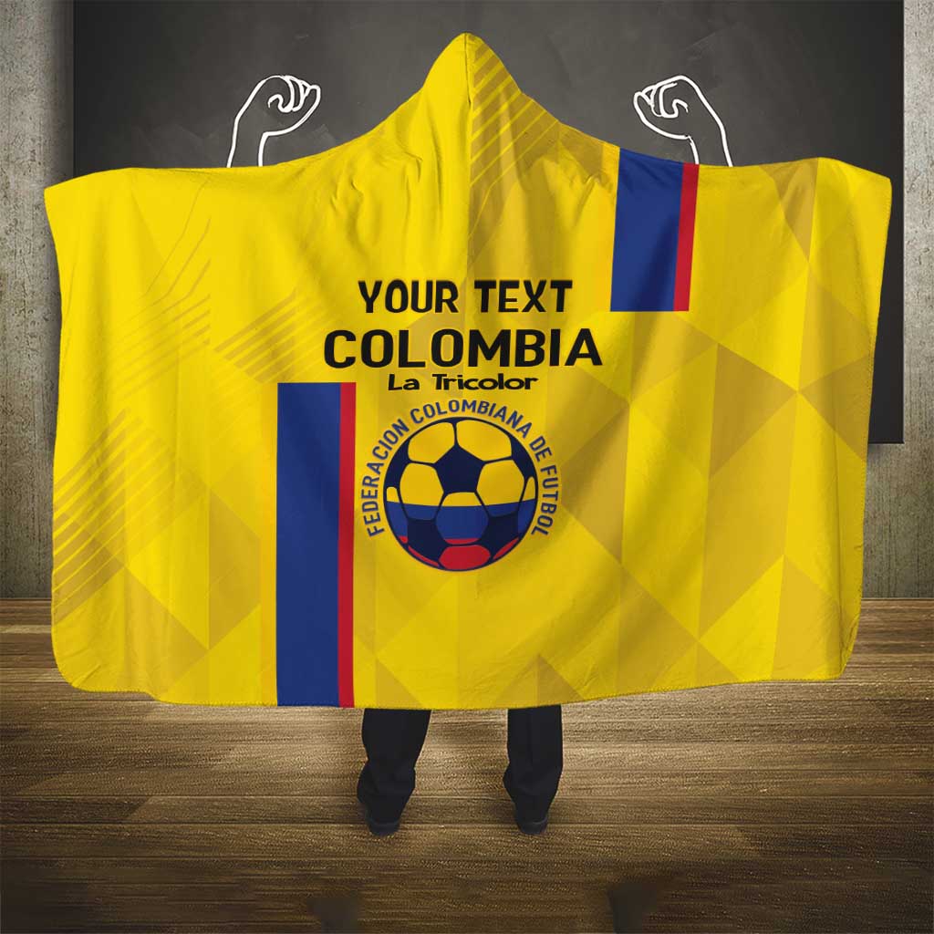 Custom Colombia Football Hooded Blanket 2024 Vamos La Tricolor - Yellow