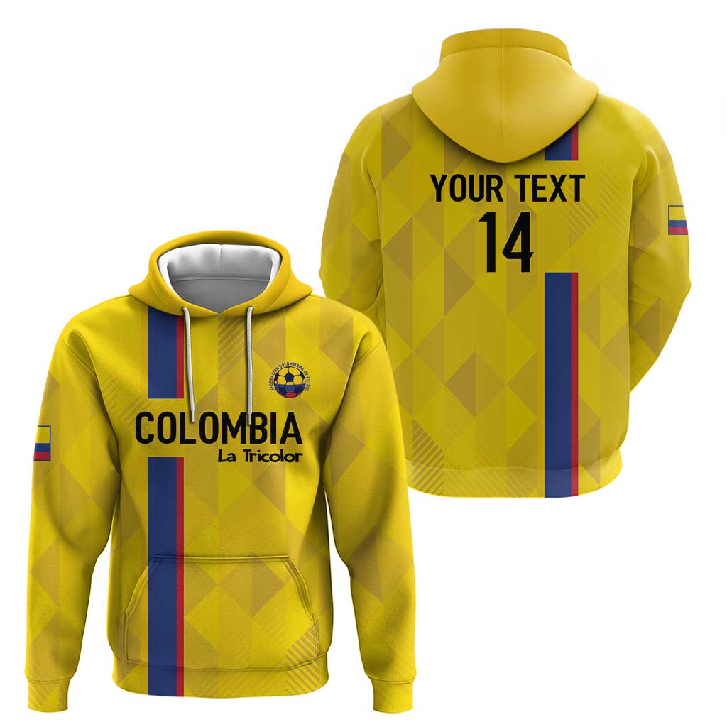 Custom Colombia Football Hoodie 2024 Vamos La Tricolor - Yellow - Wonder Print Shop