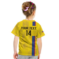 Custom Colombia Football Kid T Shirt 2024 Vamos La Tricolor - Yellow - Wonder Print Shop