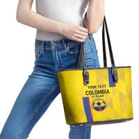 Custom Colombia Football Leather Tote Bag 2024 Vamos La Tricolor - Yellow - Wonder Print Shop
