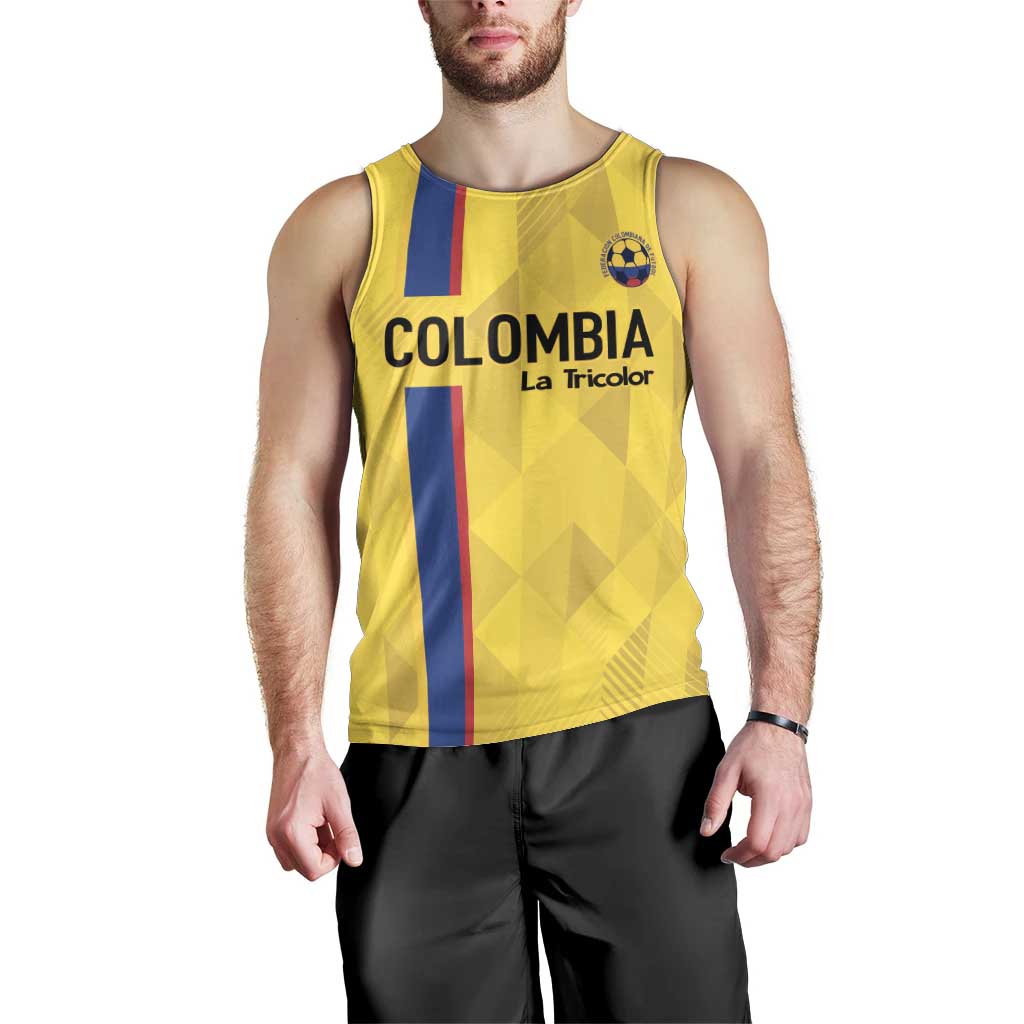 Custom Colombia Football Men Tank Top 2024 Vamos La Tricolor - Yellow - Wonder Print Shop