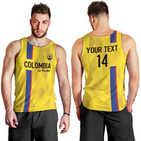 Custom Colombia Football Men Tank Top 2024 Vamos La Tricolor - Yellow - Wonder Print Shop
