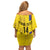 Custom Colombia Football Off Shoulder Short Dress 2024 Vamos La Tricolor - Yellow - Wonder Print Shop