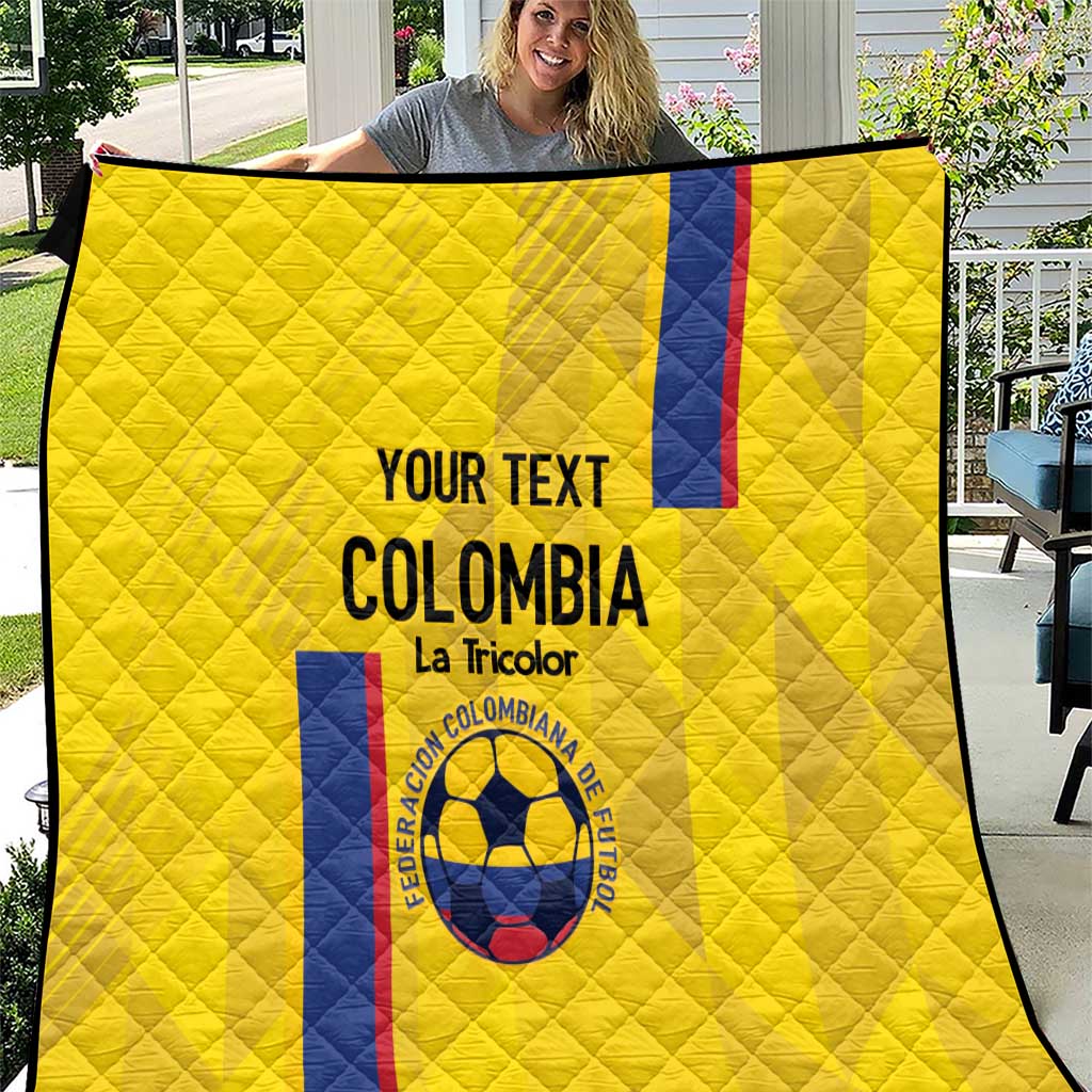Custom Colombia Football Quilt 2024 Vamos La Tricolor - Yellow - Wonder Print Shop