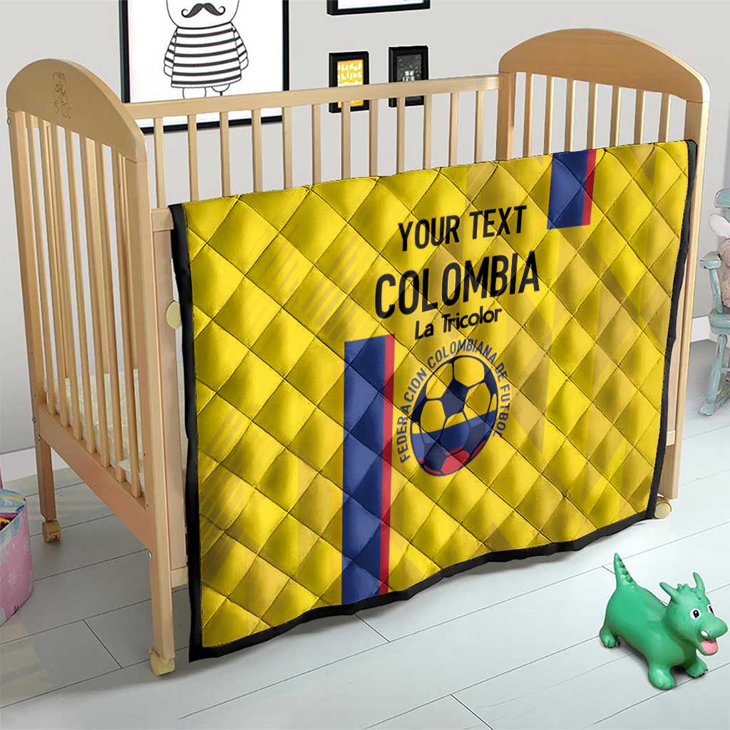 Custom Colombia Football Quilt 2024 Vamos La Tricolor - Yellow - Wonder Print Shop
