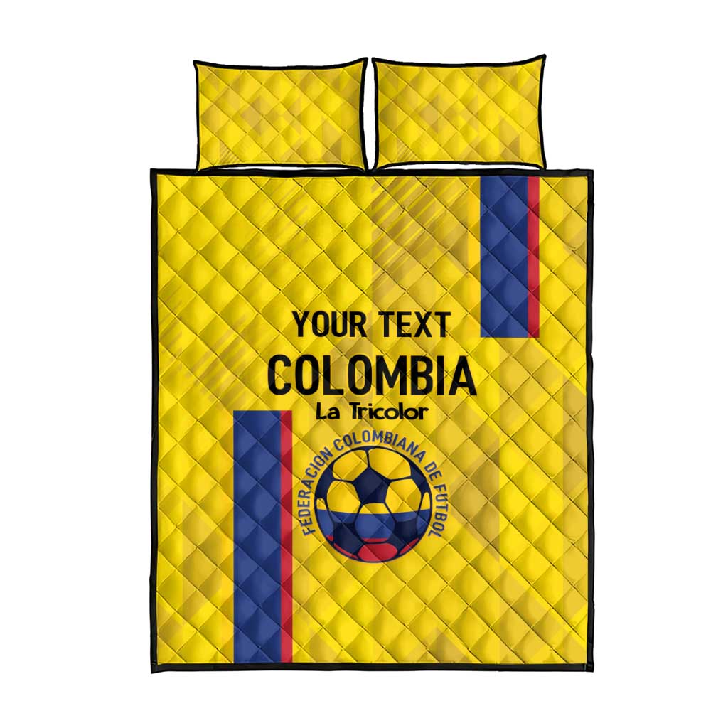 Custom Colombia Football Quilt Bed Set 2024 Vamos La Tricolor - Yellow - Wonder Print Shop