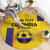 Custom Colombia Football Round Carpet 2024 Vamos La Tricolor - Yellow