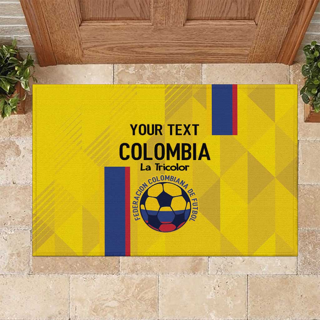 Custom Colombia Football Rubber Doormat 2024 Vamos La Tricolor - Yellow - Wonder Print Shop