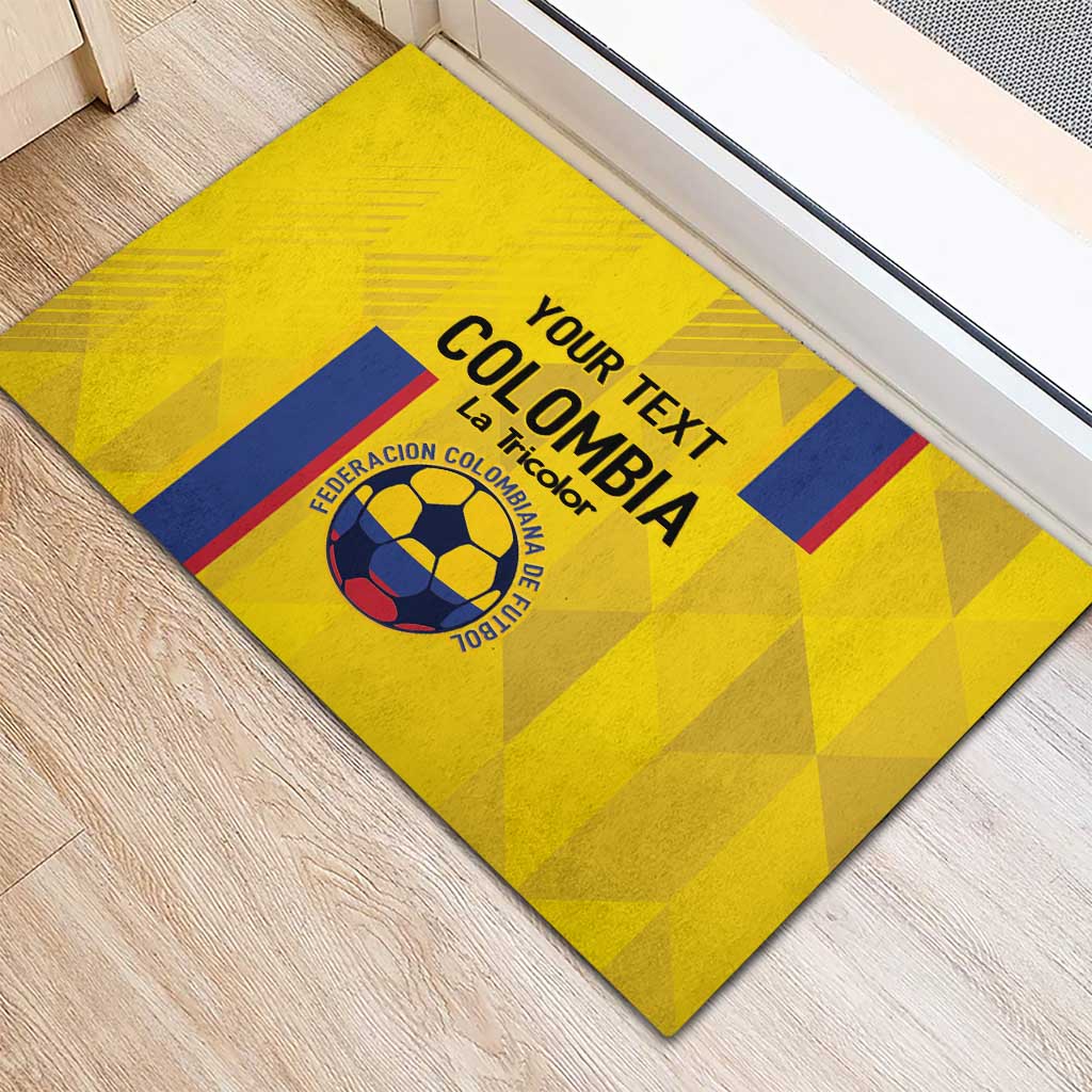 Custom Colombia Football Rubber Doormat 2024 Vamos La Tricolor - Yellow - Wonder Print Shop
