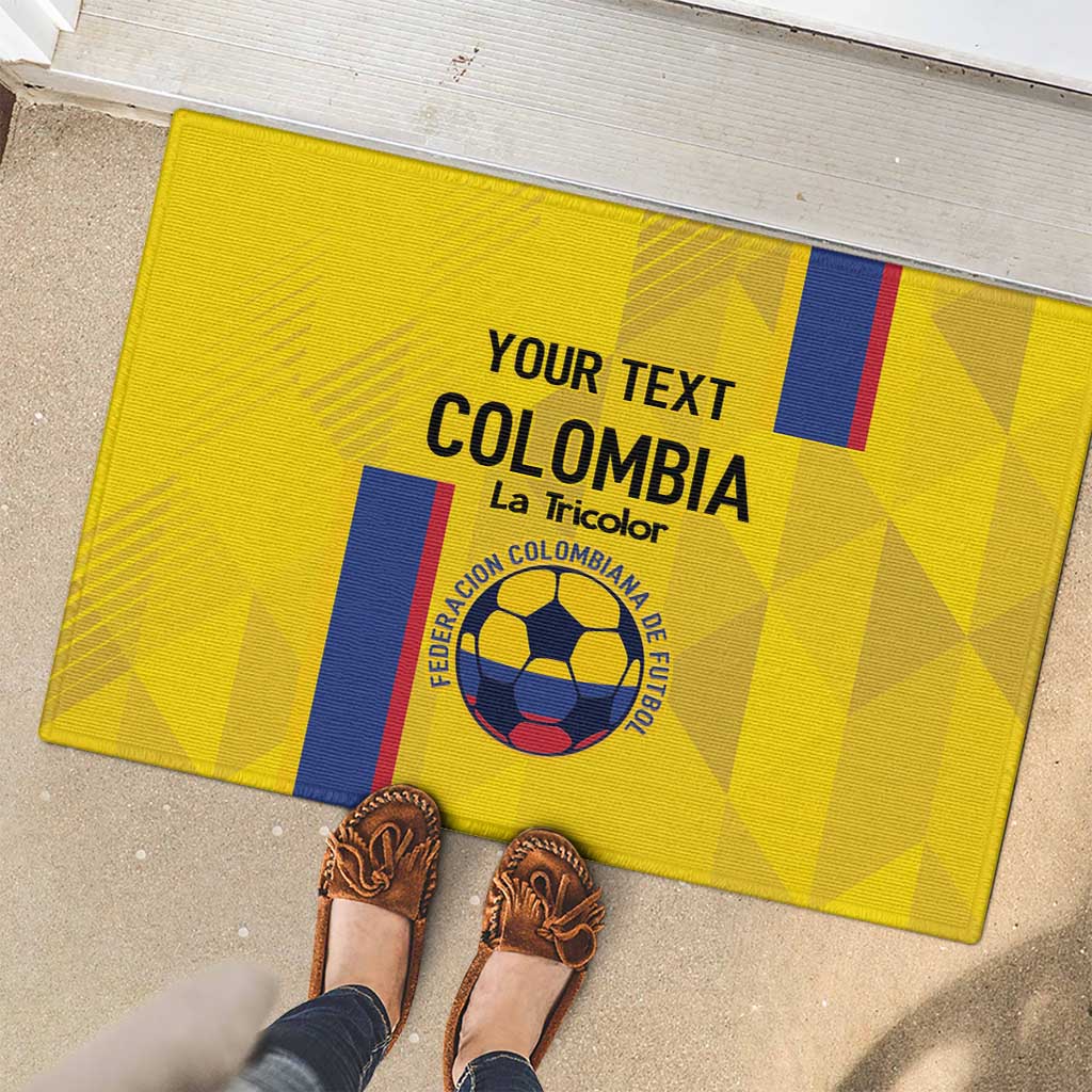 Custom Colombia Football Rubber Doormat 2024 Vamos La Tricolor - Yellow - Wonder Print Shop