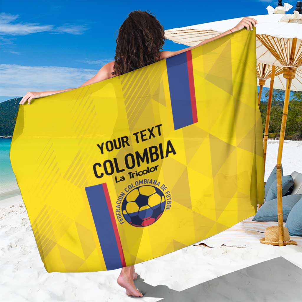 Custom Colombia Football Sarong 2024 Vamos La Tricolor - Yellow - Wonder Print Shop