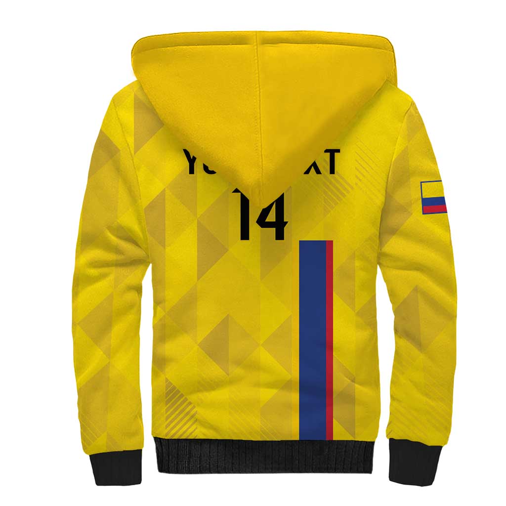 Custom Colombia Football Sherpa Hoodie 2024 Vamos La Tricolor - Yellow - Wonder Print Shop
