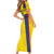 Custom Colombia Football Short Sleeve Bodycon Dress 2024 Vamos La Tricolor - Yellow - Wonder Print Shop