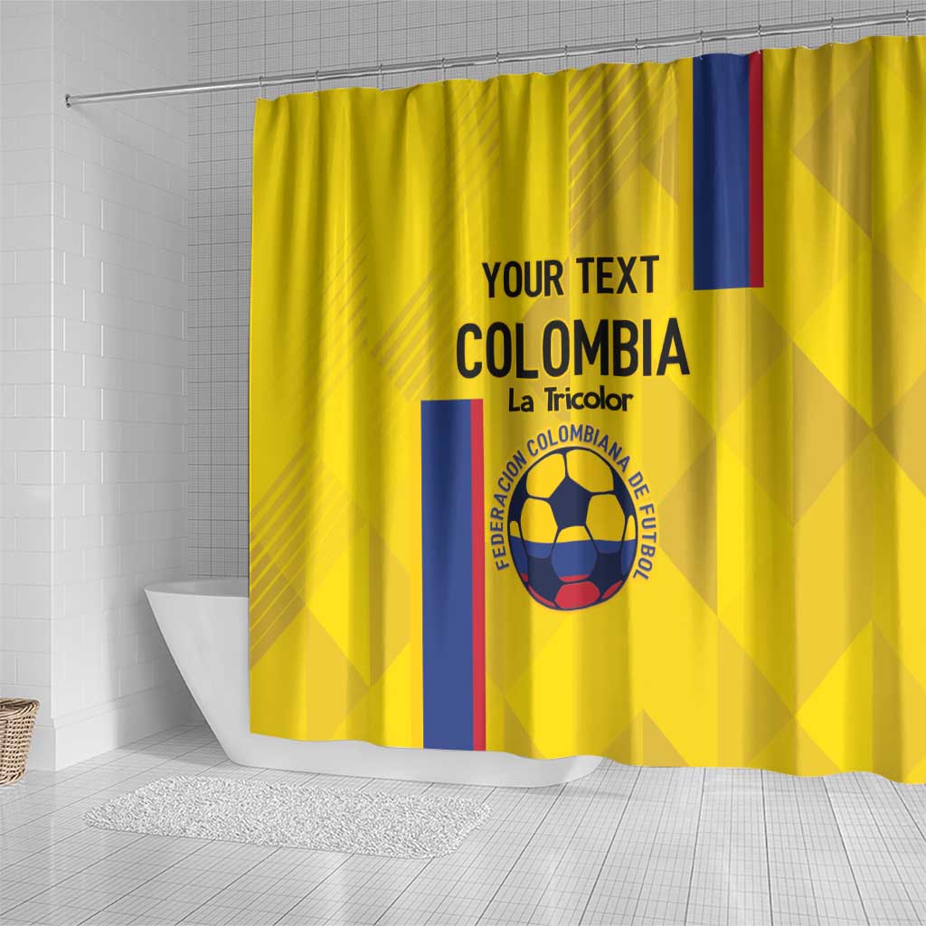 Custom Colombia Football Shower Curtain 2024 Vamos La Tricolor - Yellow