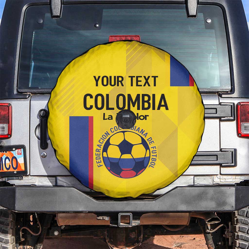Custom Colombia Football Spare Tire Cover 2024 Vamos La Tricolor - Yellow - Wonder Print Shop