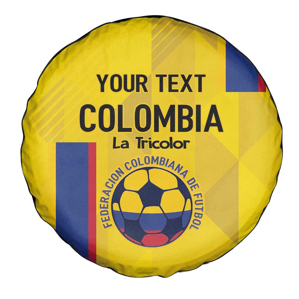 Custom Colombia Football Spare Tire Cover 2024 Vamos La Tricolor - Yellow - Wonder Print Shop