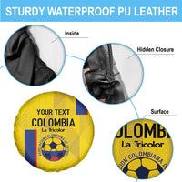 Custom Colombia Football Spare Tire Cover 2024 Vamos La Tricolor - Yellow - Wonder Print Shop