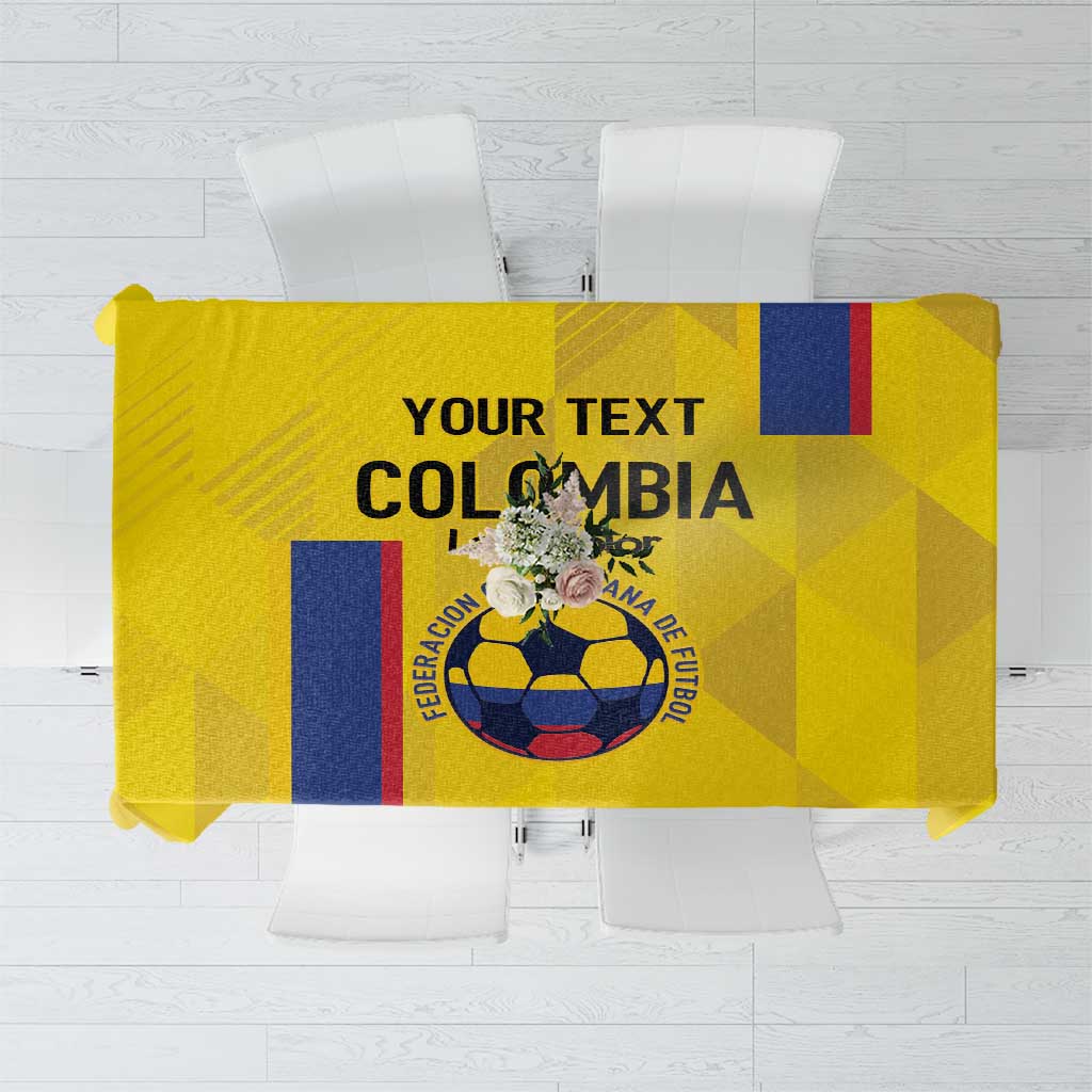 Custom Colombia Football Tablecloth 2024 Vamos La Tricolor - Yellow - Wonder Print Shop