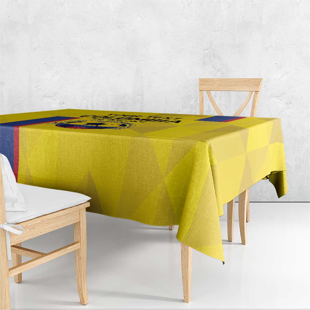 Custom Colombia Football Tablecloth 2024 Vamos La Tricolor - Yellow - Wonder Print Shop