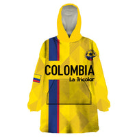 Custom Colombia Football Wearable Blanket Hoodie 2024 Vamos La Tricolor - Yellow - Wonder Print Shop