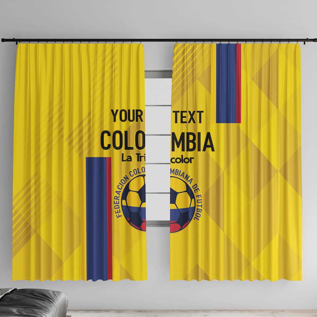 Custom Colombia Football Window Curtain 2024 Vamos La Tricolor - Yellow - Wonder Print Shop