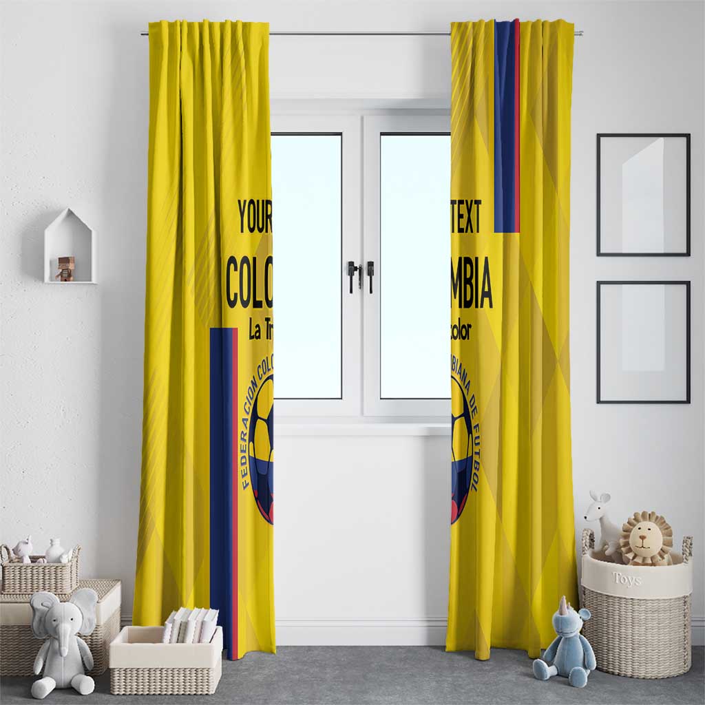 Custom Colombia Football Window Curtain 2024 Vamos La Tricolor - Yellow - Wonder Print Shop
