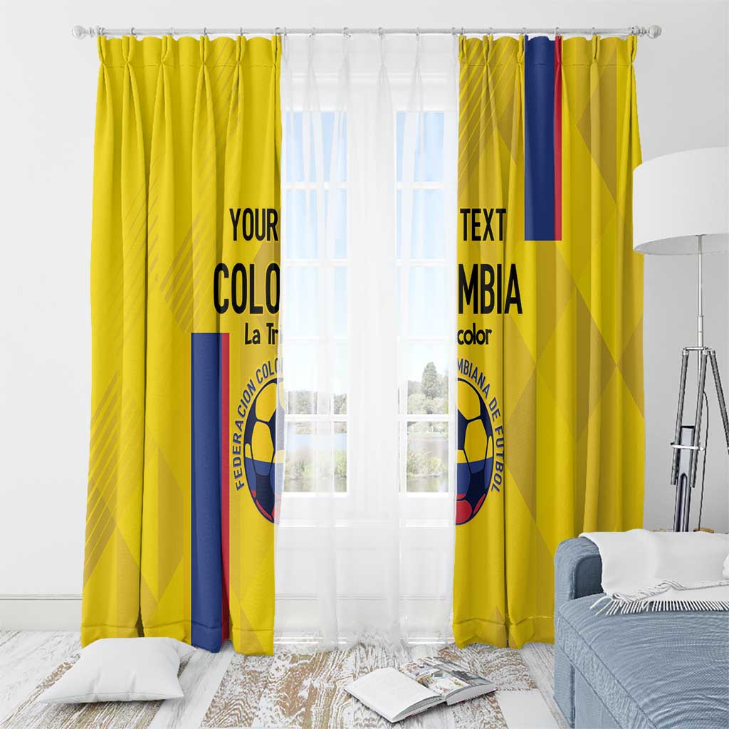 Custom Colombia Football Window Curtain 2024 Vamos La Tricolor - Yellow - Wonder Print Shop