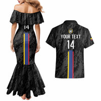 Custom Colombia Football Couples Matching Mermaid Dress and Hawaiian Shirt 2024 Vamos La Tricolor - Black - Wonder Print Shop