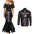 Custom Colombia Football Couples Matching Mermaid Dress and Long Sleeve Button Shirt 2024 Vamos La Tricolor - Black