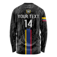 Custom Colombia Football Long Sleeve Shirt 2024 Vamos La Tricolor - Black - Wonder Print Shop