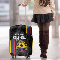 Custom Colombia Football Luggage Cover 2024 Vamos La Tricolor - Black - Wonder Print Shop