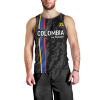 Custom Colombia Football Men Tank Top 2024 Vamos La Tricolor - Black - Wonder Print Shop