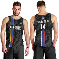 Custom Colombia Football Men Tank Top 2024 Vamos La Tricolor - Black - Wonder Print Shop