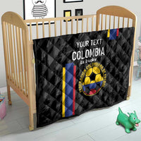 Custom Colombia Football Quilt 2024 Vamos La Tricolor - Black - Wonder Print Shop