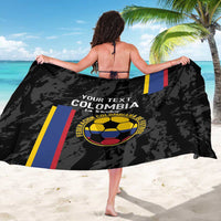 Custom Colombia Football Sarong 2024 Vamos La Tricolor - Black - Wonder Print Shop