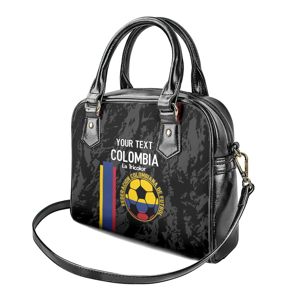 Custom Colombia Football Shoulder Handbag 2024 Vamos La Tricolor - Black