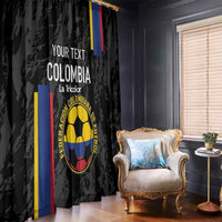 Custom Colombia Football Window Curtain 2024 Vamos La Tricolor - Black - Wonder Print Shop