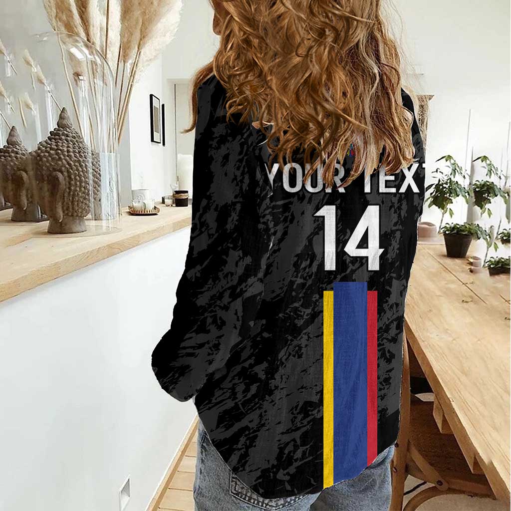 Custom Colombia Football Women Casual Shirt 2024 Vamos La Tricolor - Black - Wonder Print Shop
