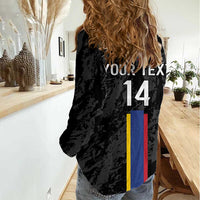 Custom Colombia Football Women Casual Shirt 2024 Vamos La Tricolor - Black - Wonder Print Shop