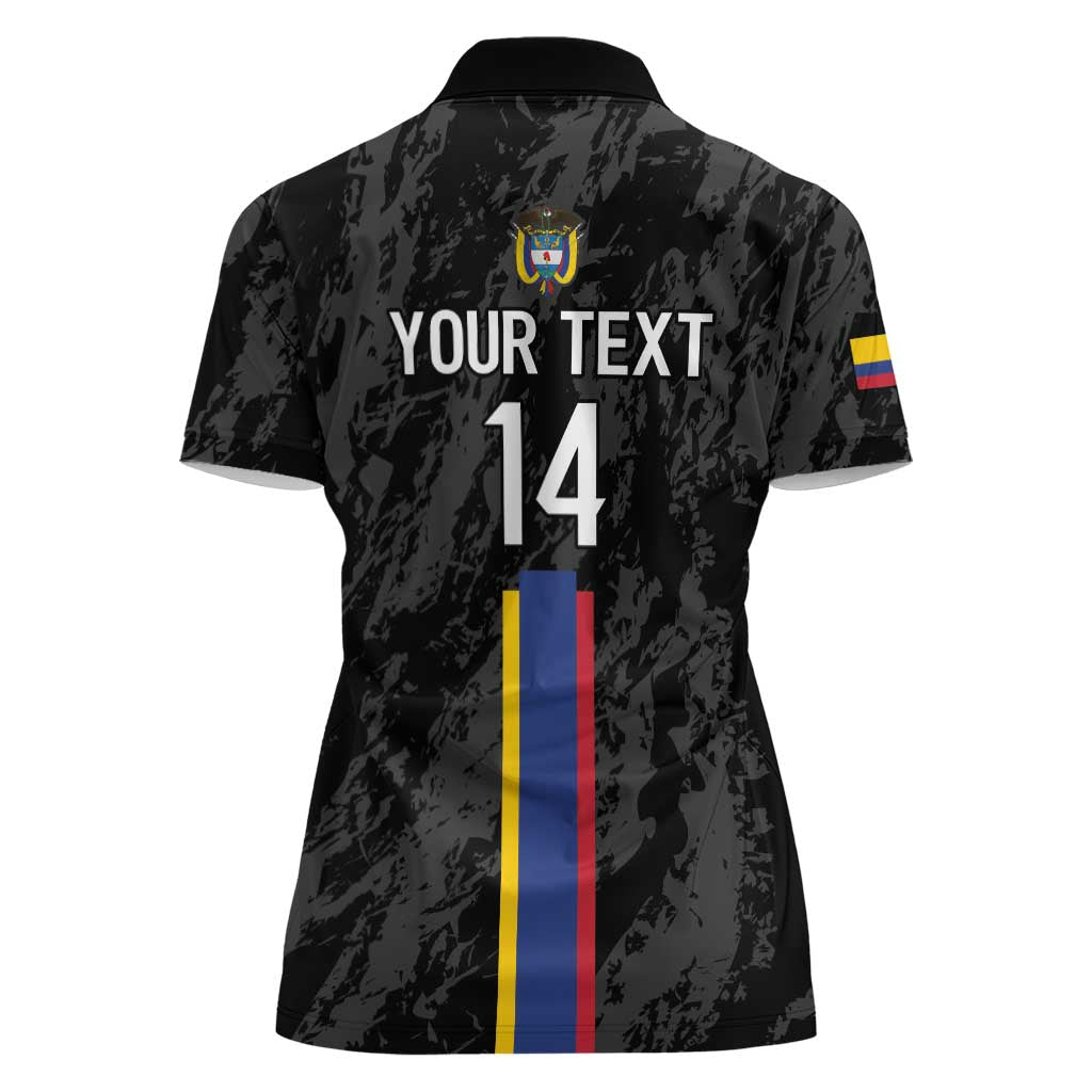 Custom Colombia Football Women Polo Shirt 2024 Vamos La Tricolor - Black - Wonder Print Shop