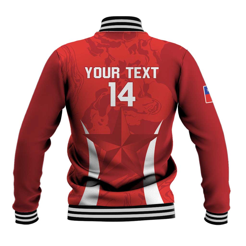 Custom Chile Football Baseball Jacket 2024 Vamos La Roja - Red - Wonder Print Shop