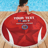 Custom Chile Football Beach Blanket 2024 Vamos La Roja - Red - Wonder Print Shop