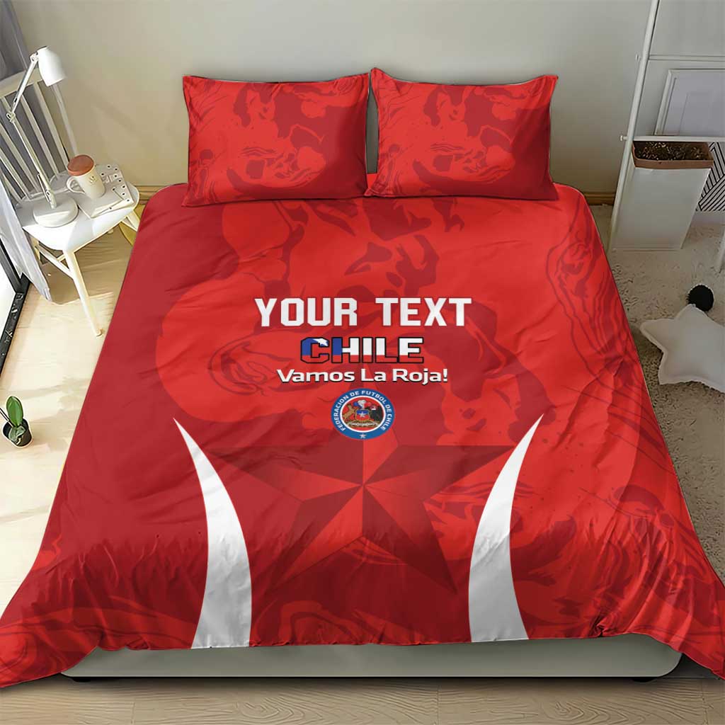 Custom Chile Football Bedding Set 2024 Vamos La Roja - Red - Wonder Print Shop