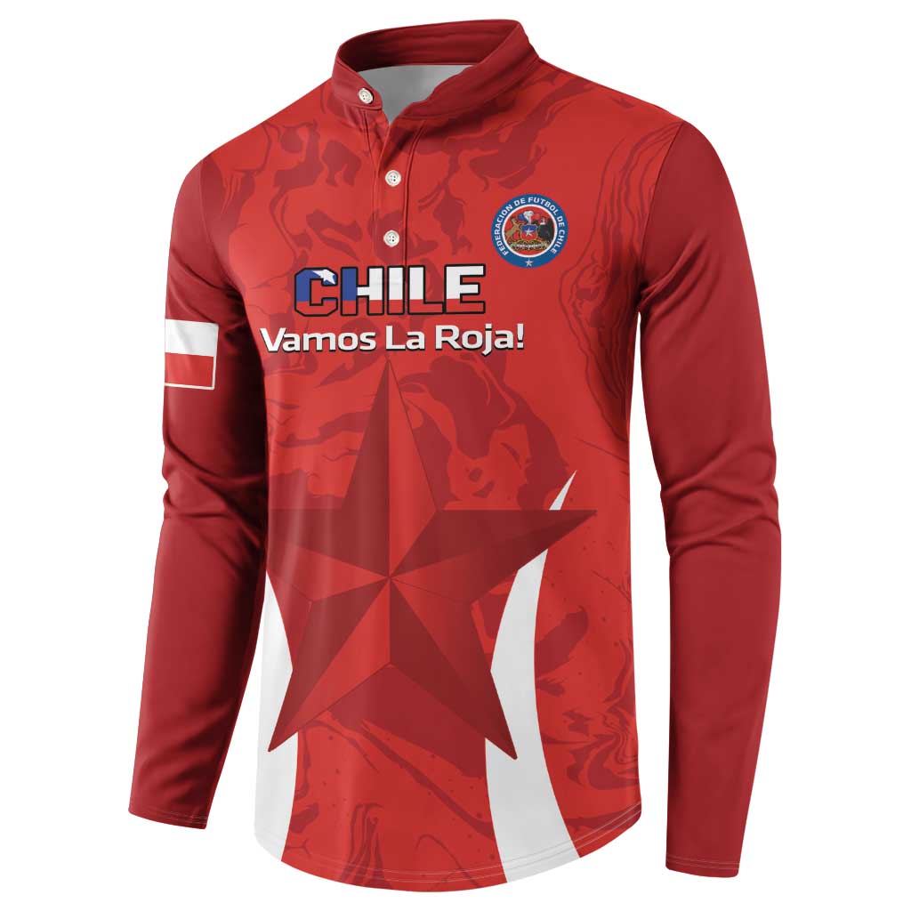 Custom Chile Football Button Sweatshirt 2024 Vamos La Roja - Red - Wonder Print Shop