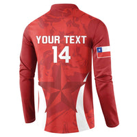 Custom Chile Football Button Sweatshirt 2024 Vamos La Roja - Red - Wonder Print Shop