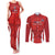 Custom Chile Football Couples Matching Tank Maxi Dress and Long Sleeve Button Shirt 2024 Vamos La Roja - Red - Wonder Print Shop