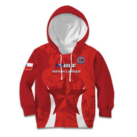 Custom Chile Football Kid Hoodie 2024 Vamos La Roja - Red - Wonder Print Shop